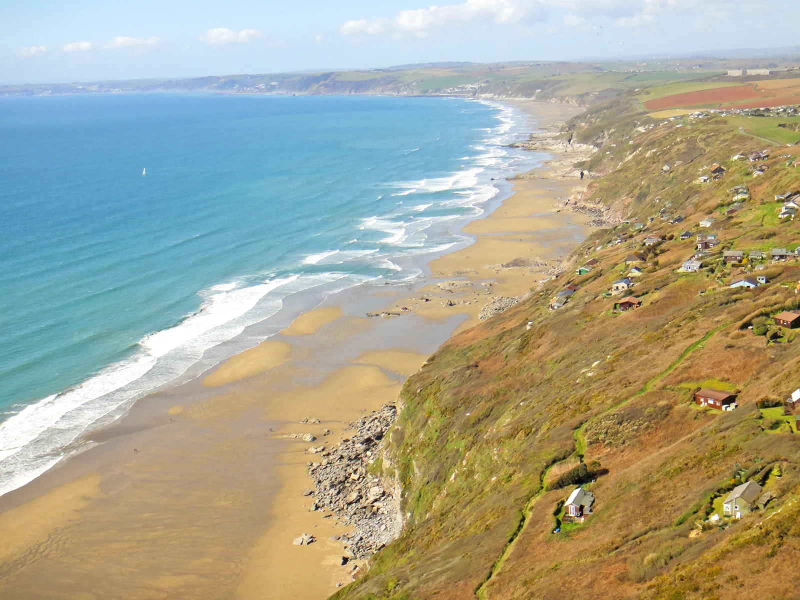 aerial view of whitsand bay
