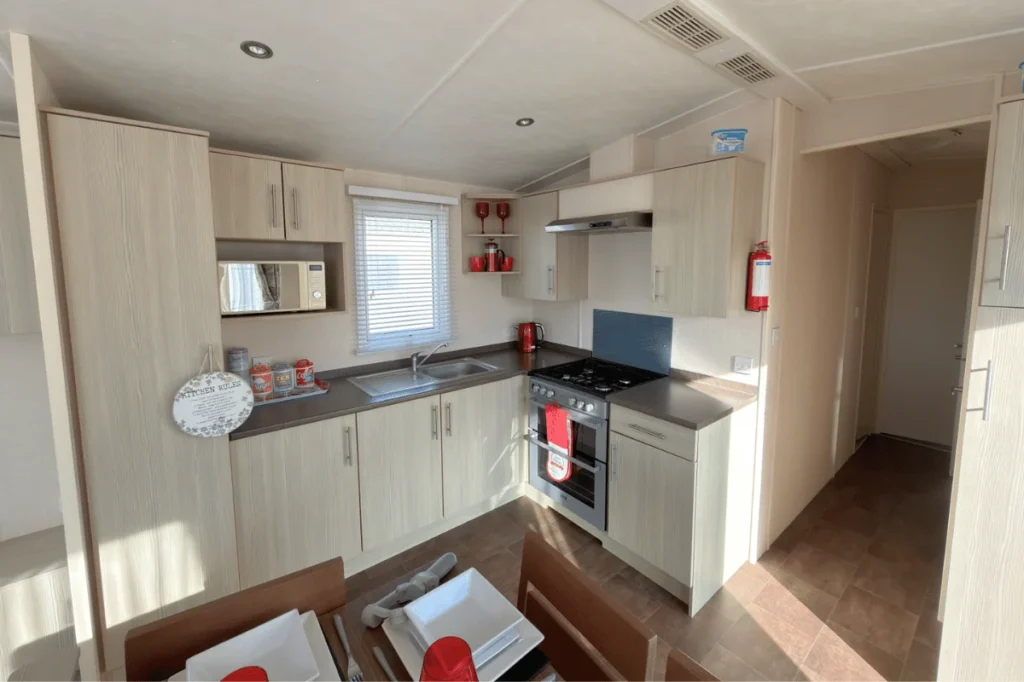 holiday caravan kitchen yellow sands holiday park