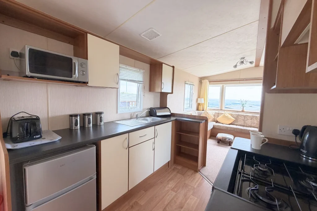 Caravan kitchen storage and worktop ABI Vista Platinum
